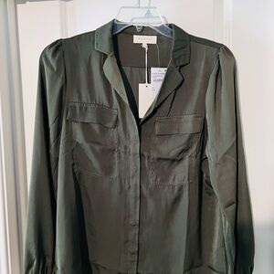 Melloday olive green button up.